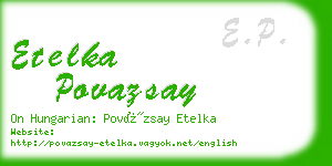 etelka povazsay business card
